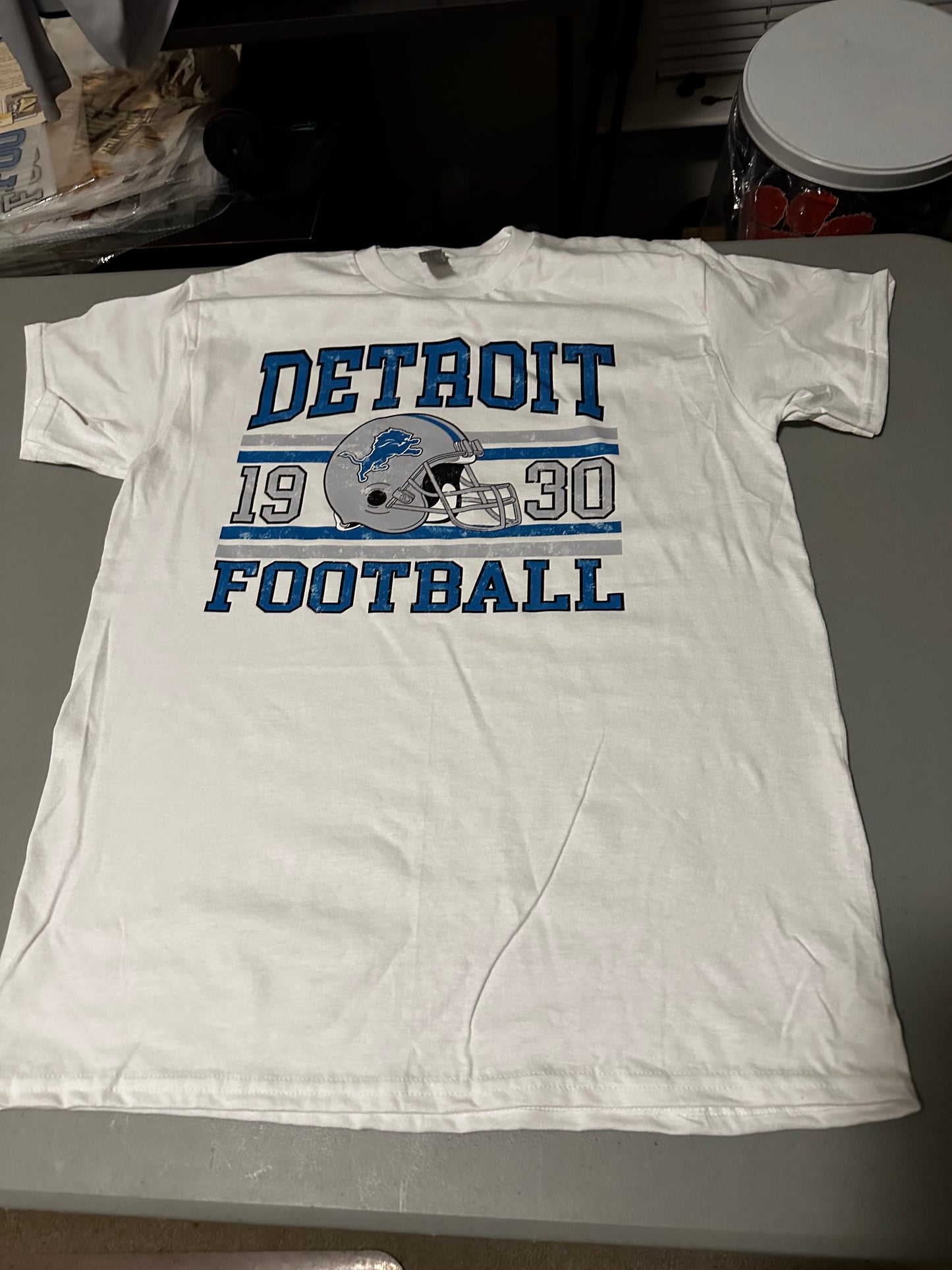 Medium White Detroit Football