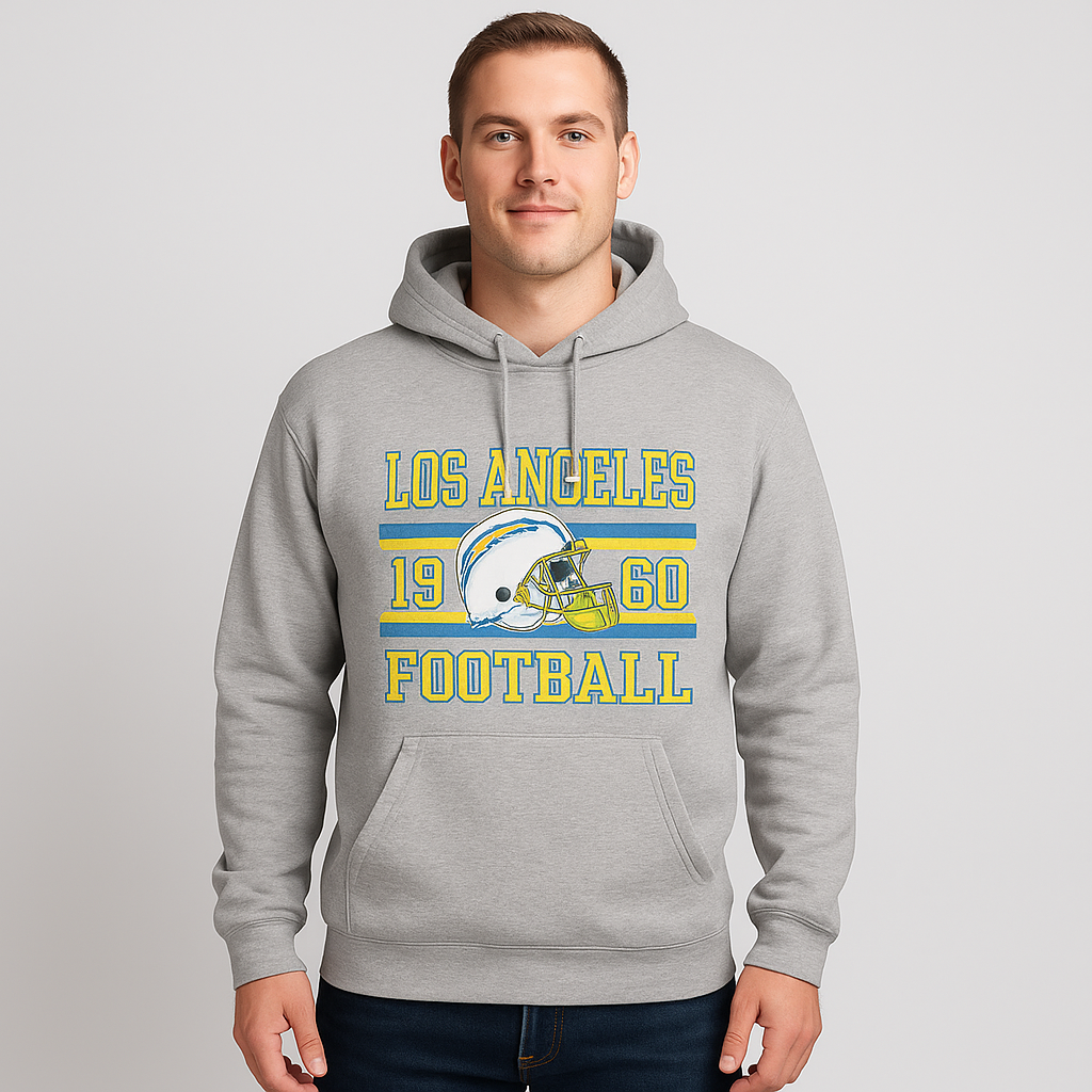 2XL Grey Los Angeles Football Hoodie
