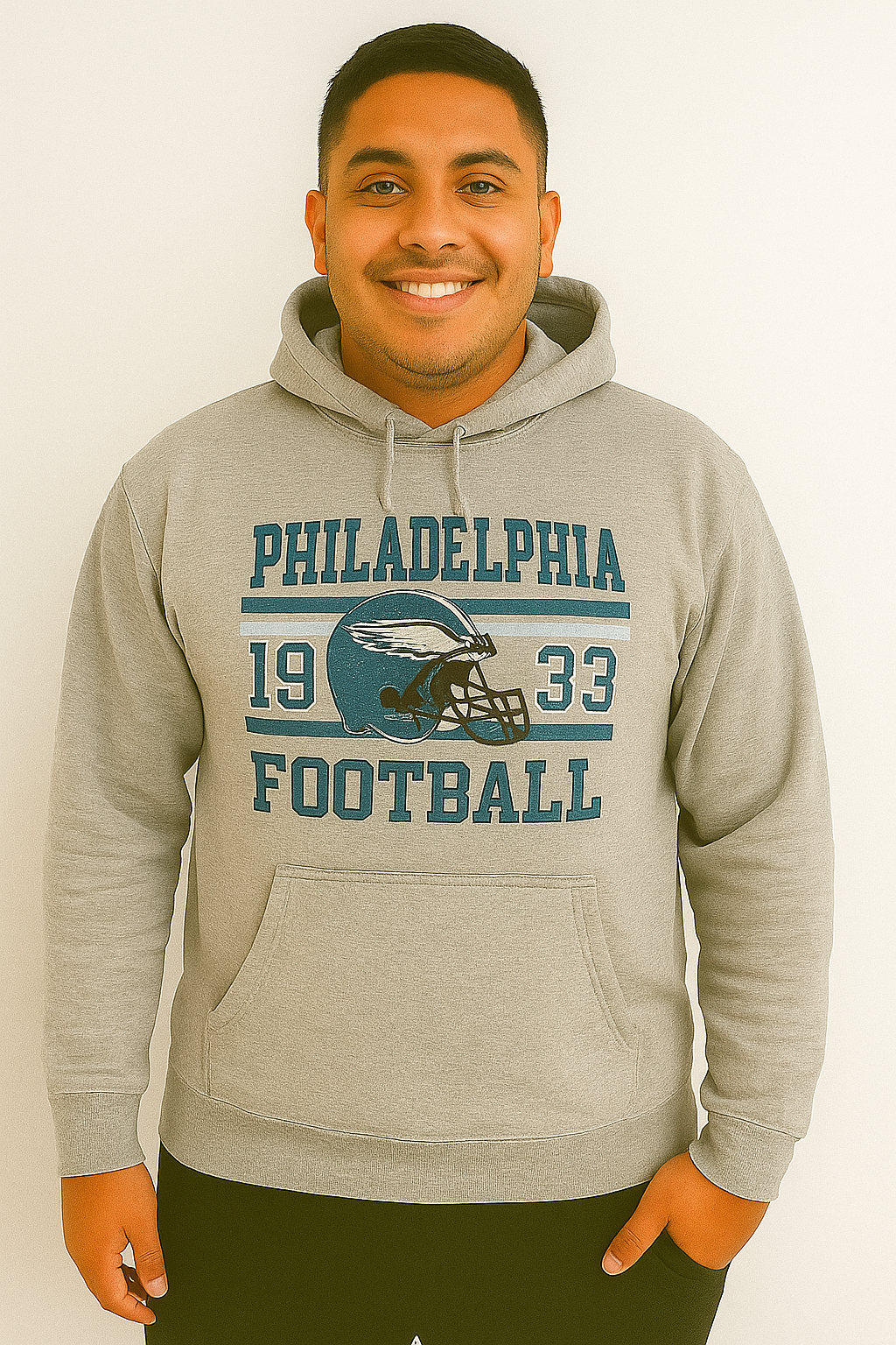 XL Grey Philadelphia Football Hoodie