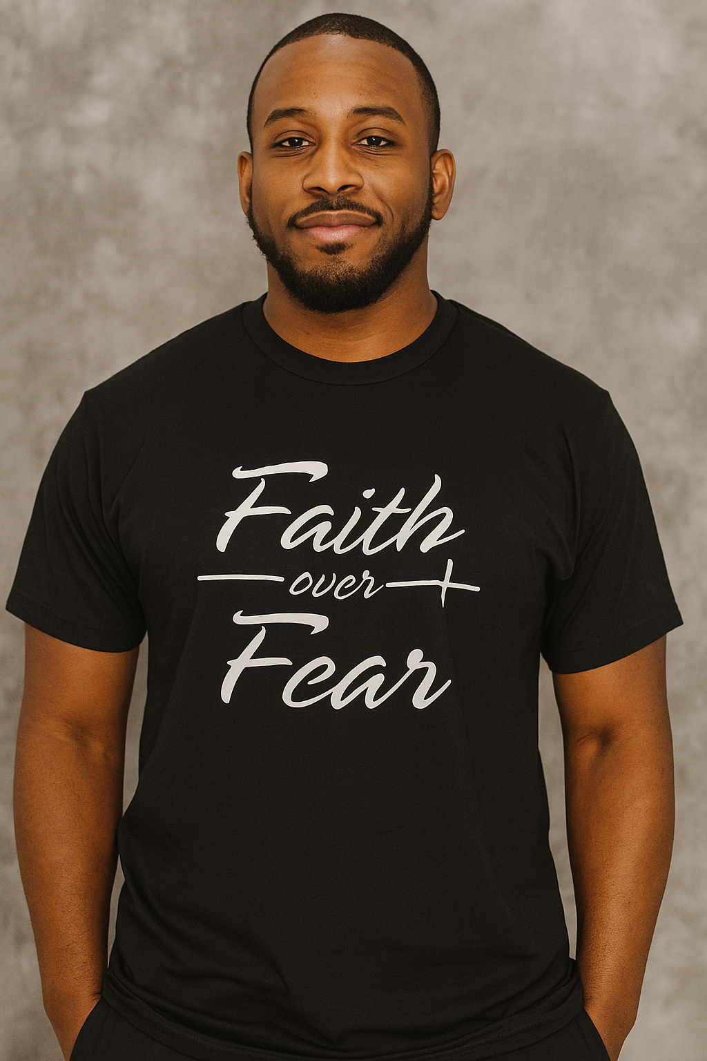 Faith based - 2XL Large Black Faith over Faith