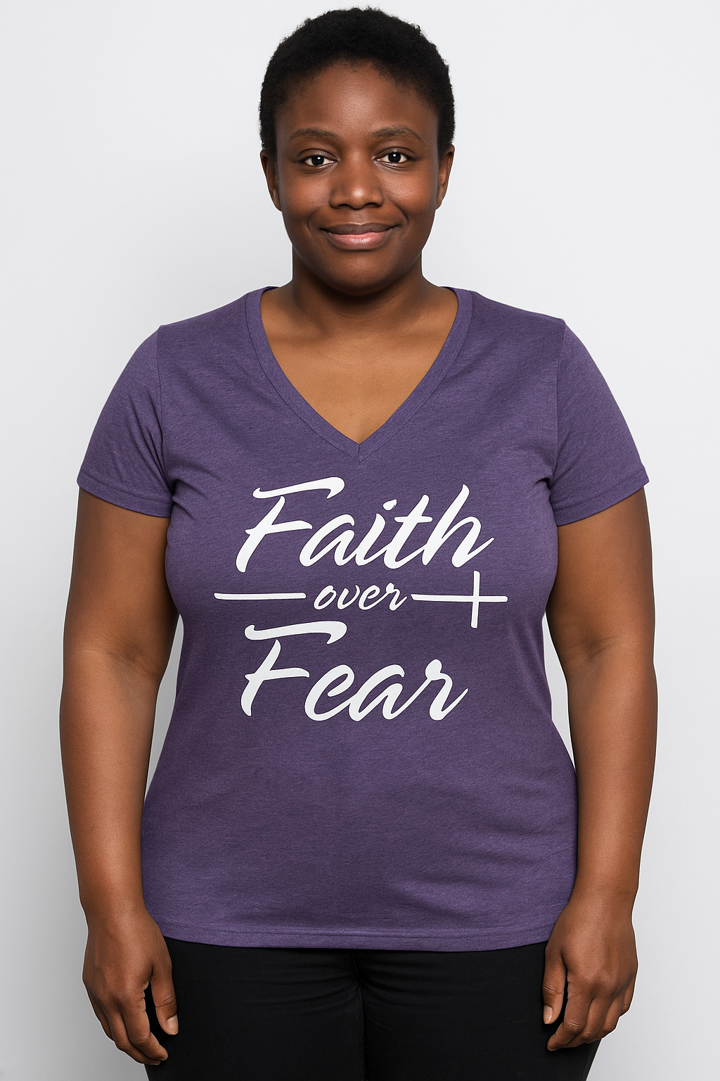 Faith based - Large Ladies Lavender Faith over Fear