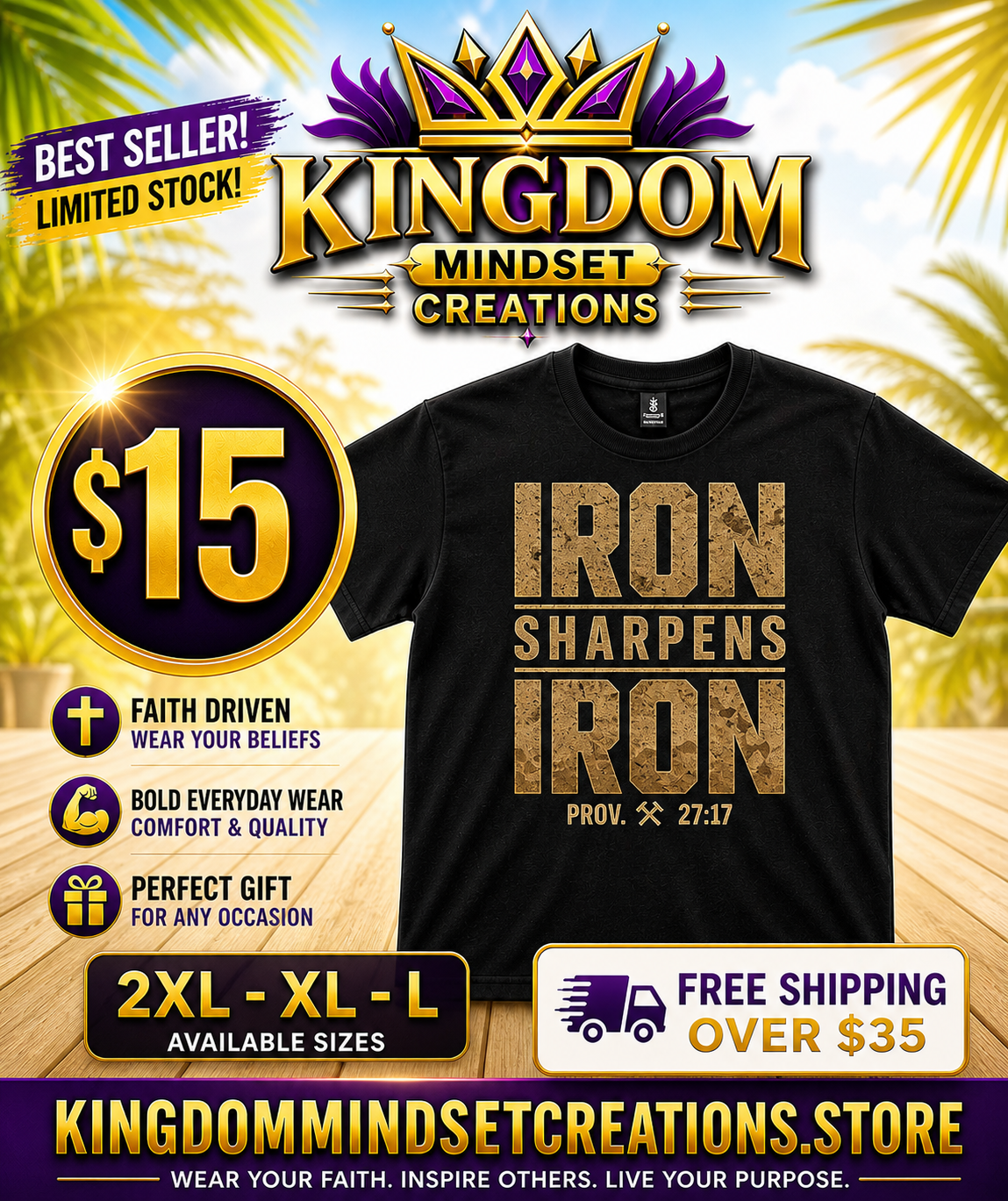 Iron sharpens Iron military brown color