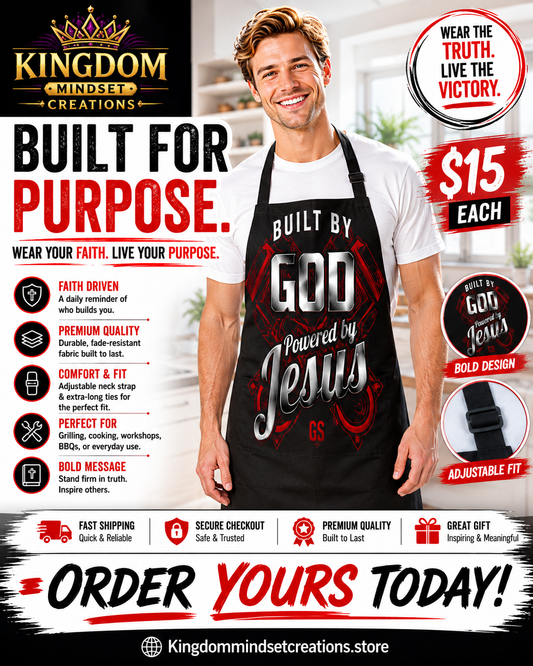 Built By God Powered By Jesus BBQ apron