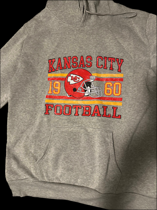 2XL Grey Kansas City Football Hoodie
