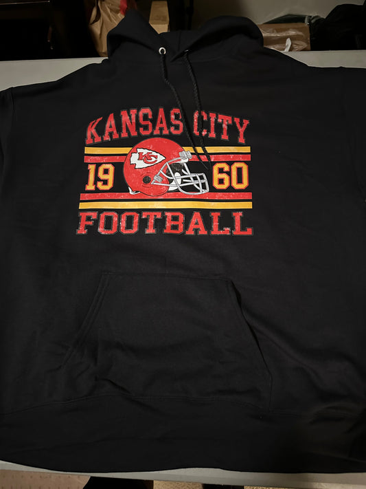 Black XL Kansas Football Hoodie