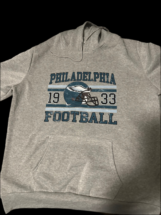 XL Grey Philadelphia Football Hoodie
