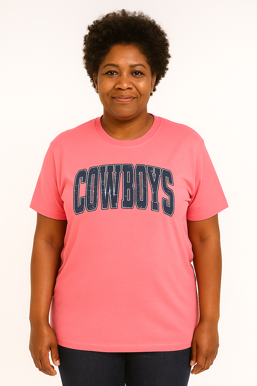 Ladies Large Pink Cowboys T-shirt