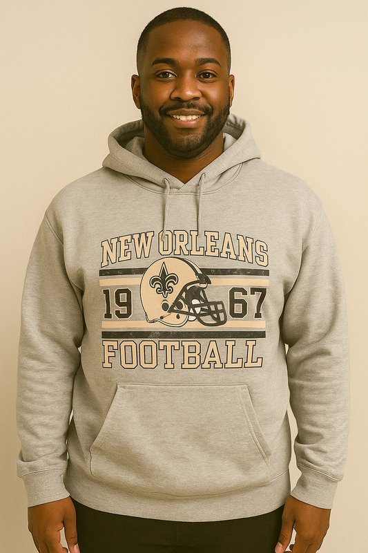 XL Grey New Orleans Football Hoodie