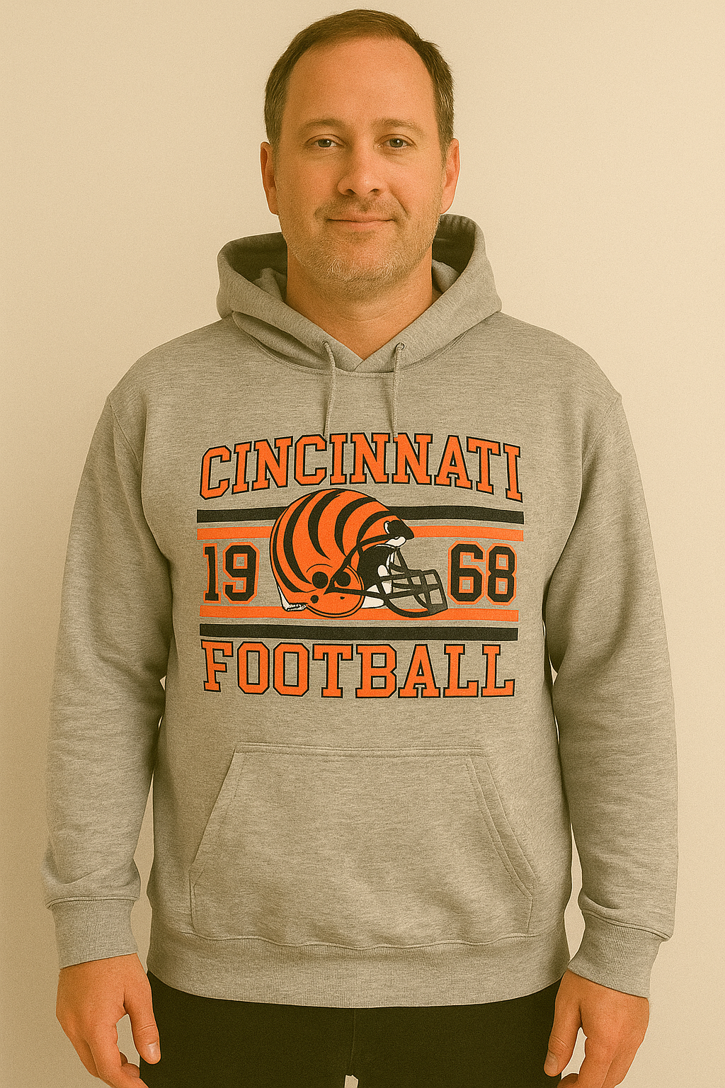 XL Grey Cincinnati Football Hoodie