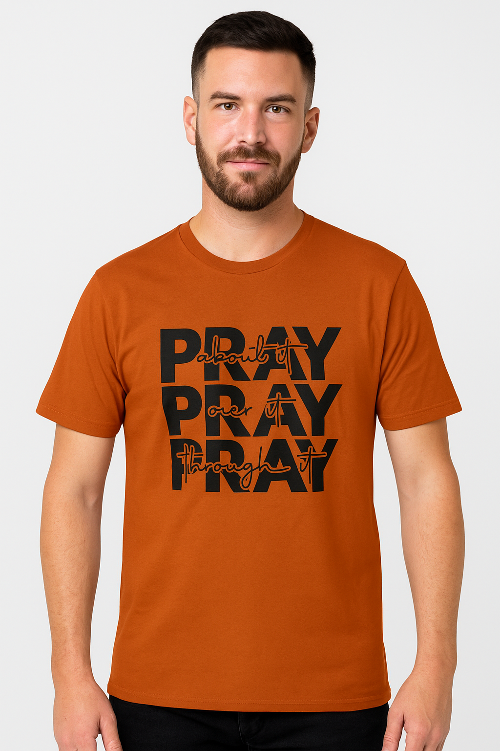 2XL Orange Pray over about it, pray over it, pray through it