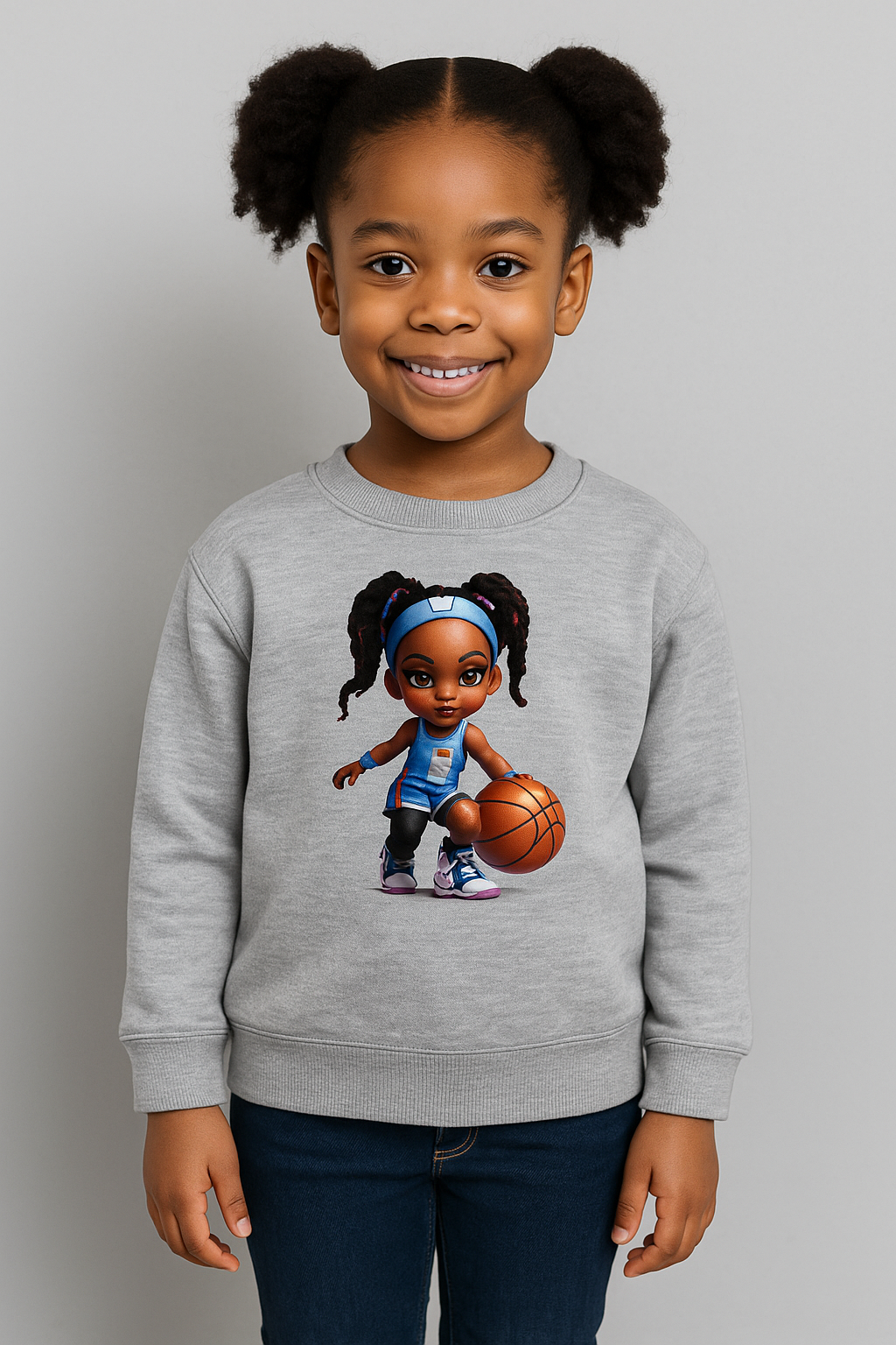 Grey Small Girl Basketball sweatshirt