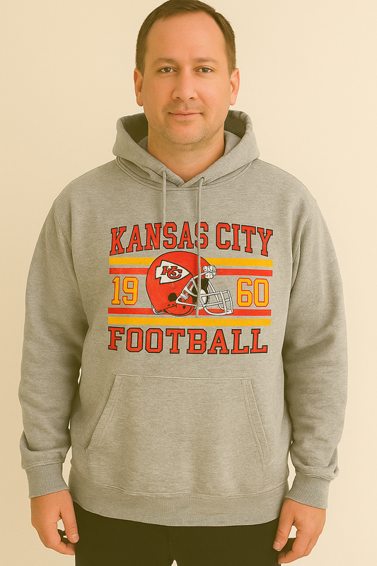 2XL Grey Kansas City Football Hoodie
