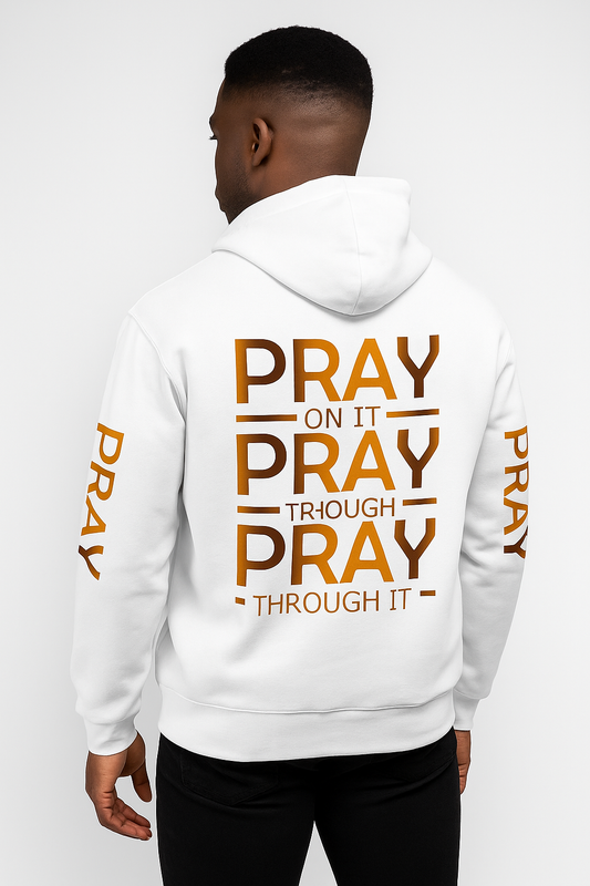White Pray over it Hoodie