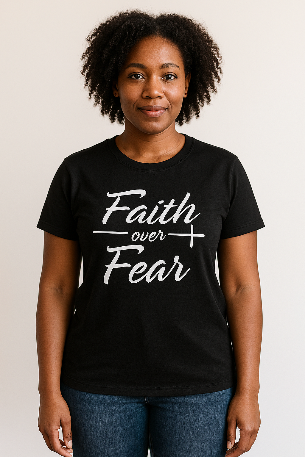 Faith based- Large Ladies Black Faith over Fear
