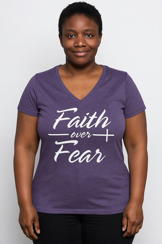 Faith based - Large Ladies Lavender Faith   over Fear