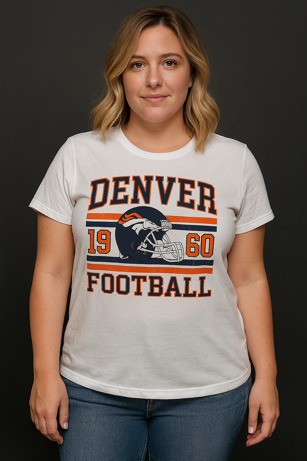 Denver Football Ladies Large White