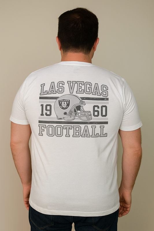 Las Vegas Football Men’s 3XL White Las Vegas Pocket Tee( design on the back)
