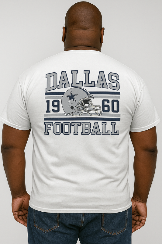 Dallas Football 3XL Men’s White pocket Tee ( design on the back)