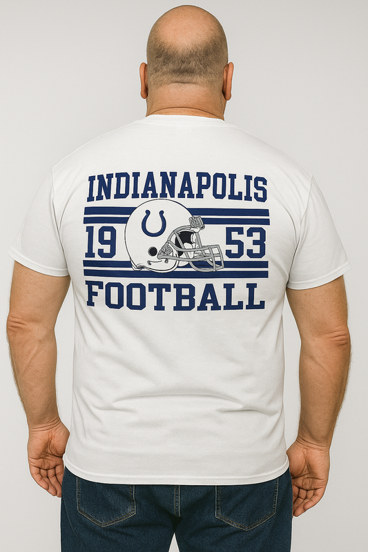 Indianapolis Football Men’s 4XL White pocket tee ( design on the back )