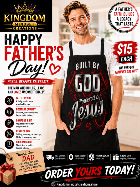 Built By God Powered By Jesus BBQ apron